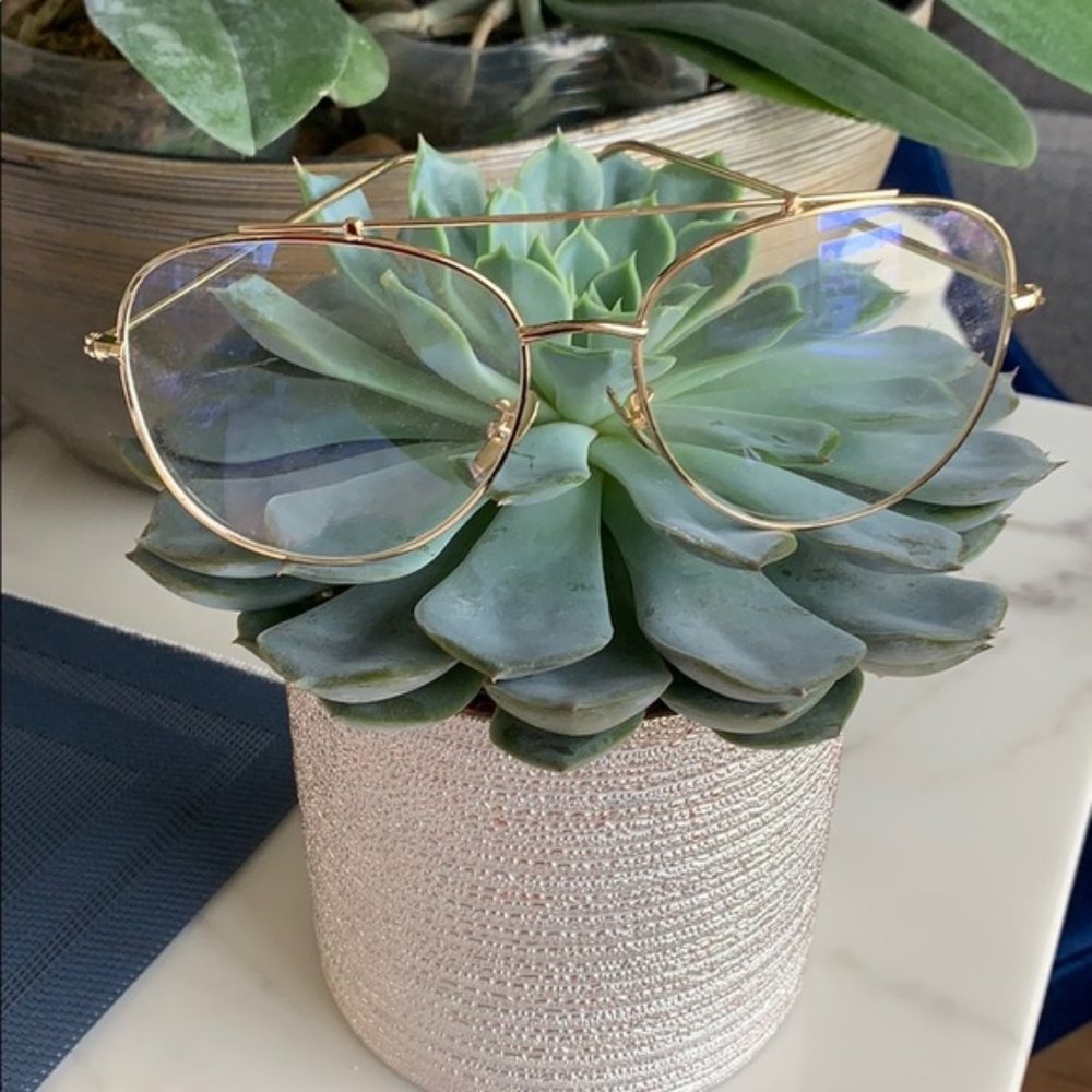 Gold framed glasses